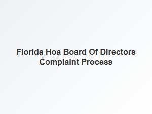 Florida Hoa Board of Directors Complaint Process
