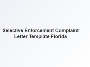 Selective Enforcement Complaint Letter Template Florida Hoa Examples