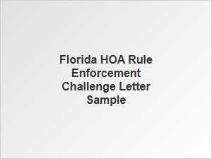 Florida Hoa Rule Enforcement Challenge Letter Sample