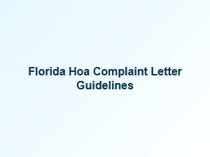 Florida Hoa Complaint Process Guidelines