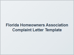 Florida Hoa Complaint Letter Template